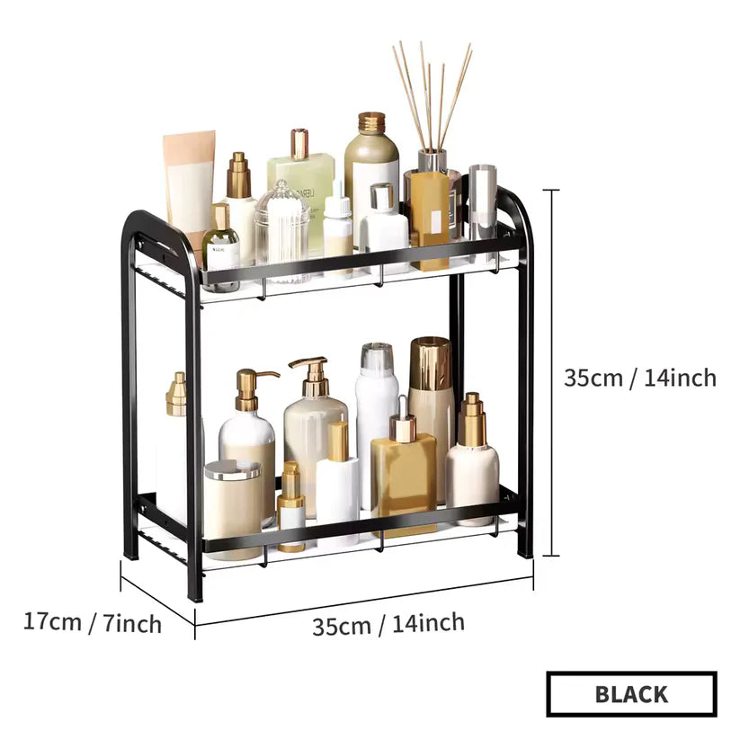 2 Tier Bathroom Counter Organizer - Sturdy & Stylish