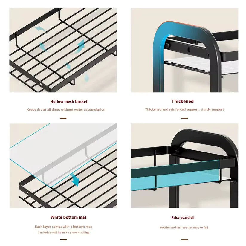 2 Tier Bathroom Counter Organizer - Sturdy & Stylish