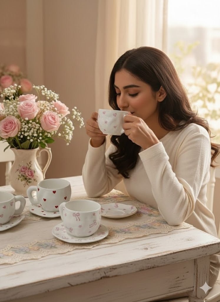 Ceramic cup saucer set