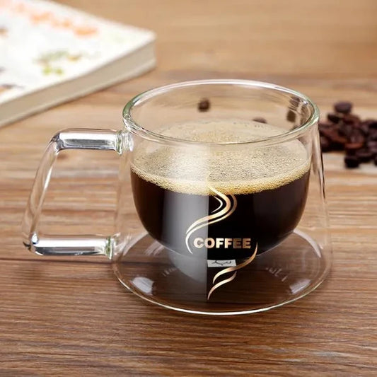 Premium Double-Walled High Borosilicate Glass Coffee Cup