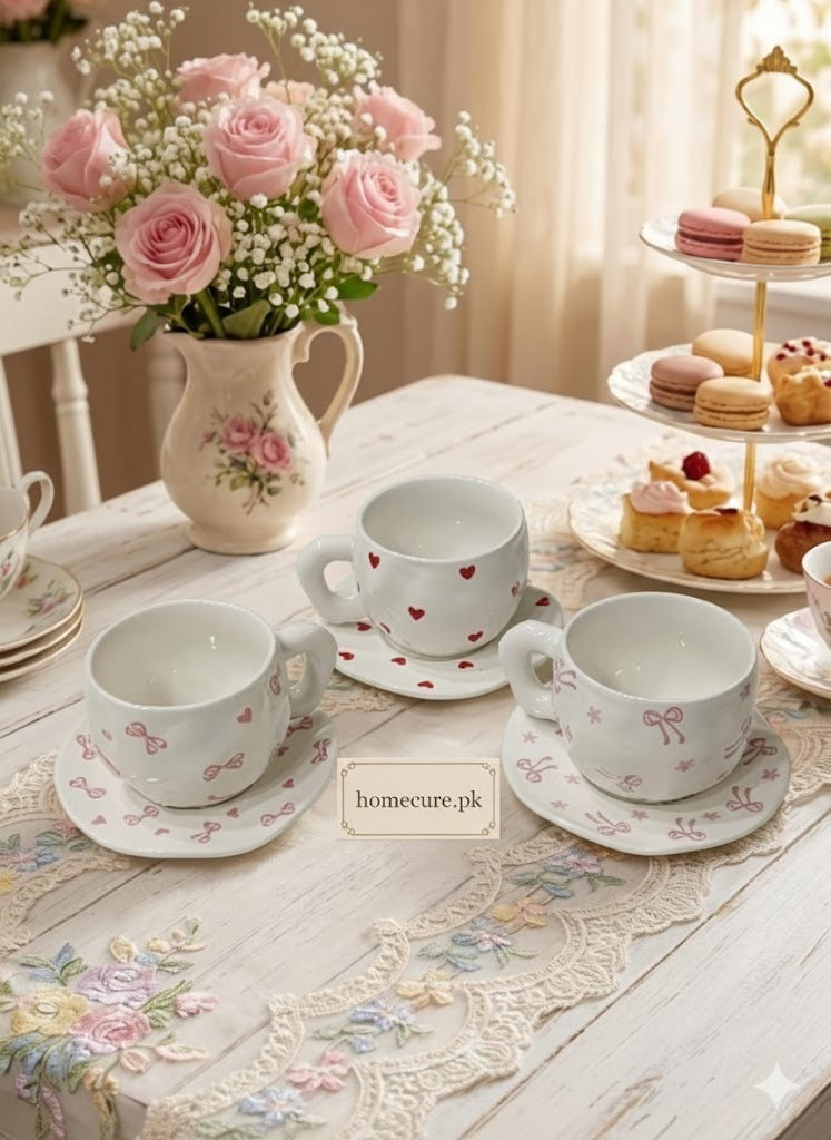 Ceramic cup saucer set