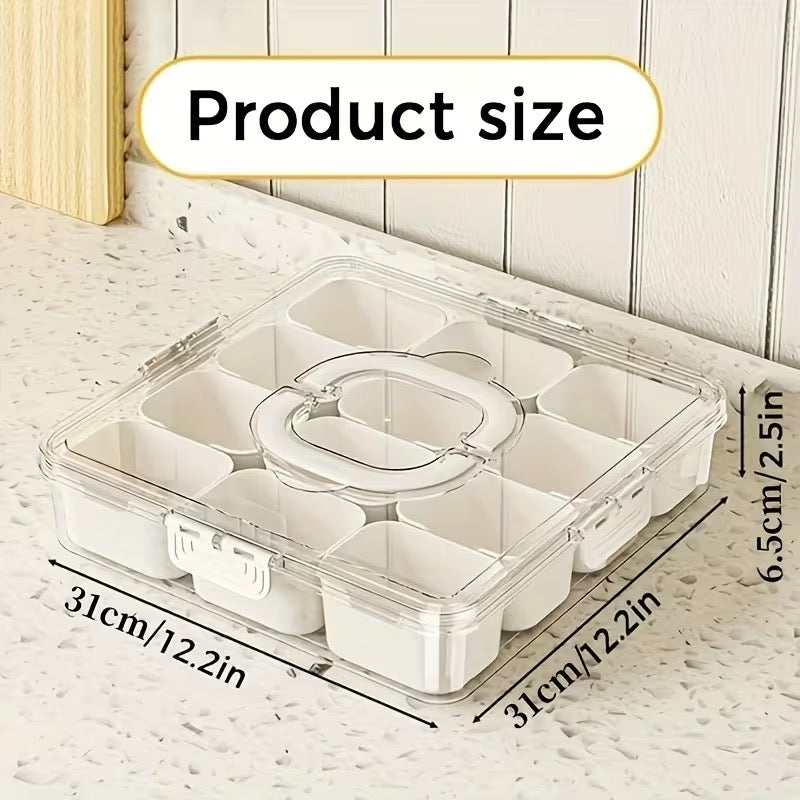 Airtight Food Storage Organizer Box with 8 & 12 Compartments – Snack, Fruit & Vegetable Container