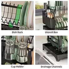 2 Tier Dish Drying Rack with Utensil Holder