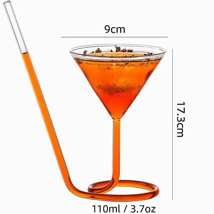 Spiral Straw Cocktail Glass – Stylish Drinking Glass