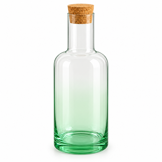 1520ml Green Gradient Glass Carafe with Cork Lid