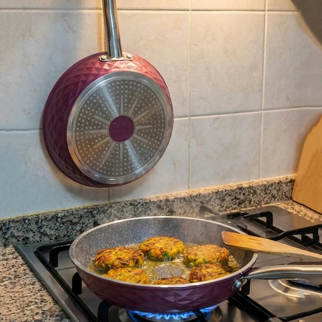 Falez Premium 9-Piece Granite Non-Stick Cookware Set - Bio Diamond Violet