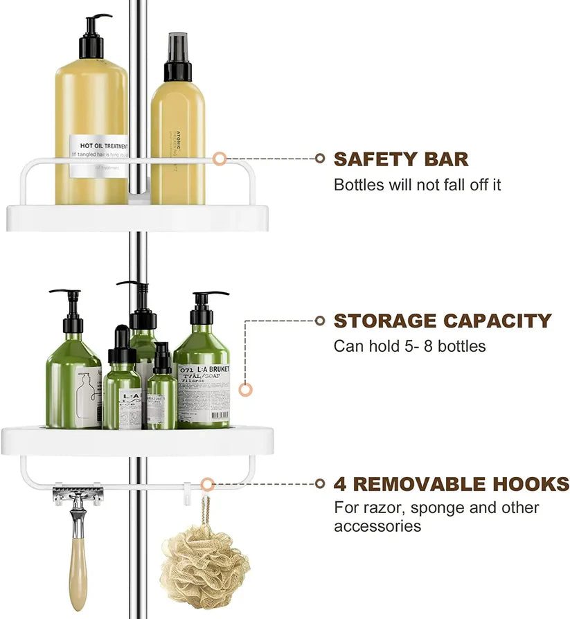 4 Tier Bathroom Storage Rack - Space-Saving Organizer
