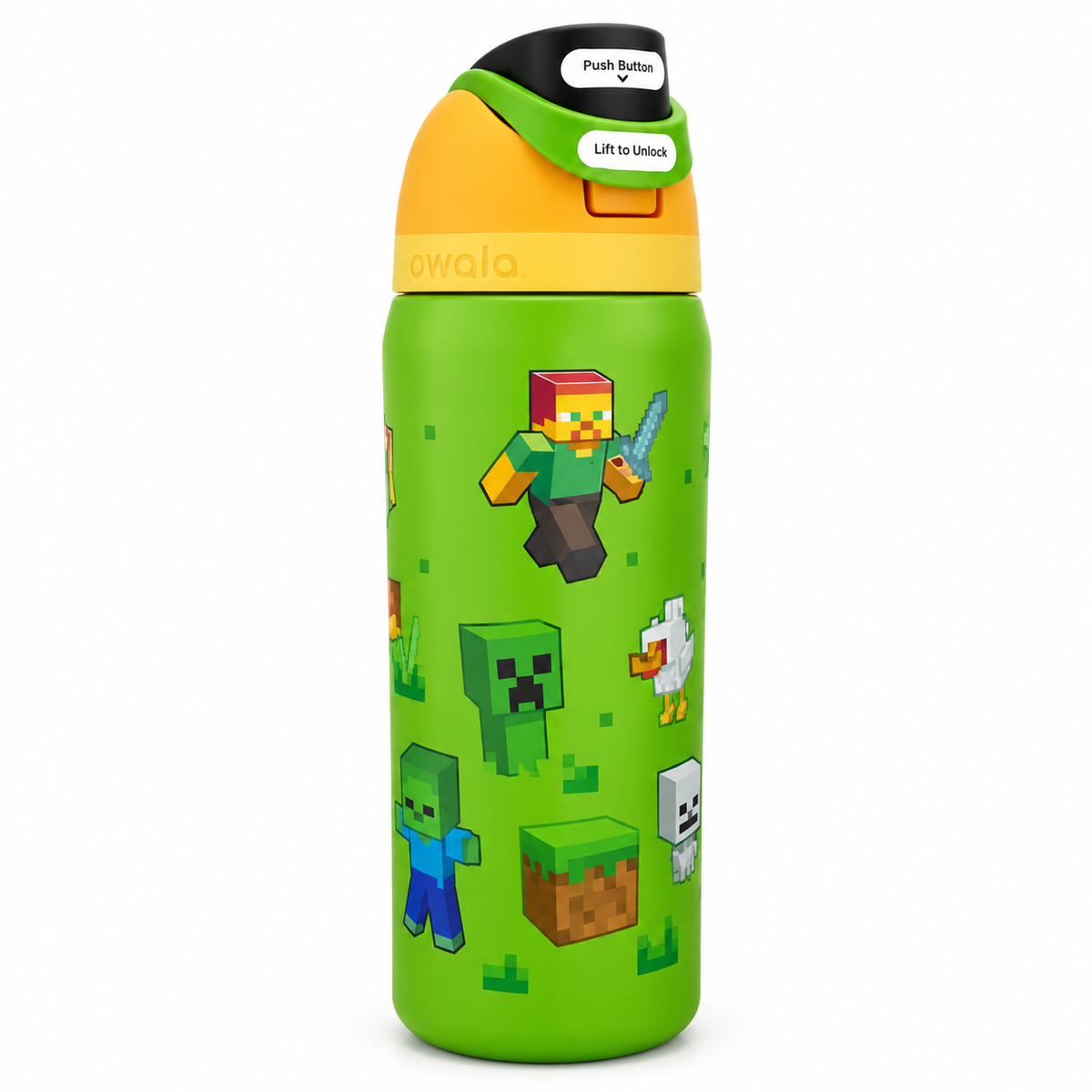 Owala 24oz FreeSip Stainless Steel Water Bottle | Minecraft Green