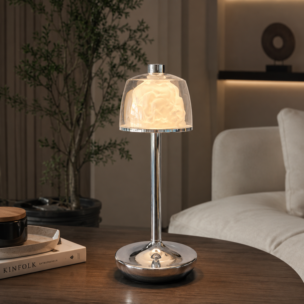 Luna Glow Crystal Touch Table Lamp