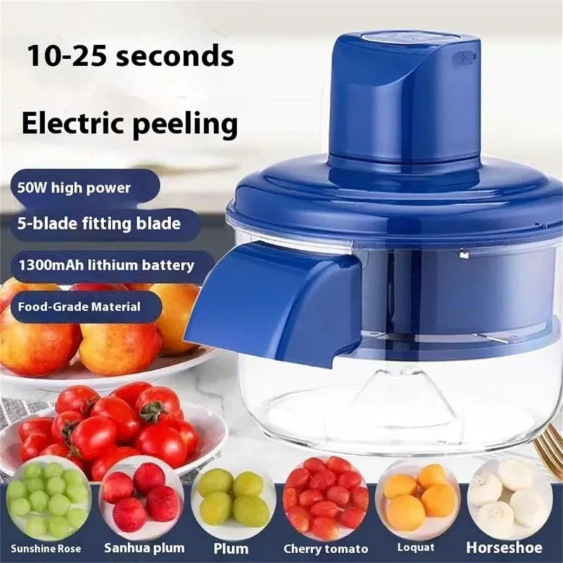 Electric Fruit & Vegetable Peeler – Automatic Hands-Free Peeling for Grapes, Berries & Veggies