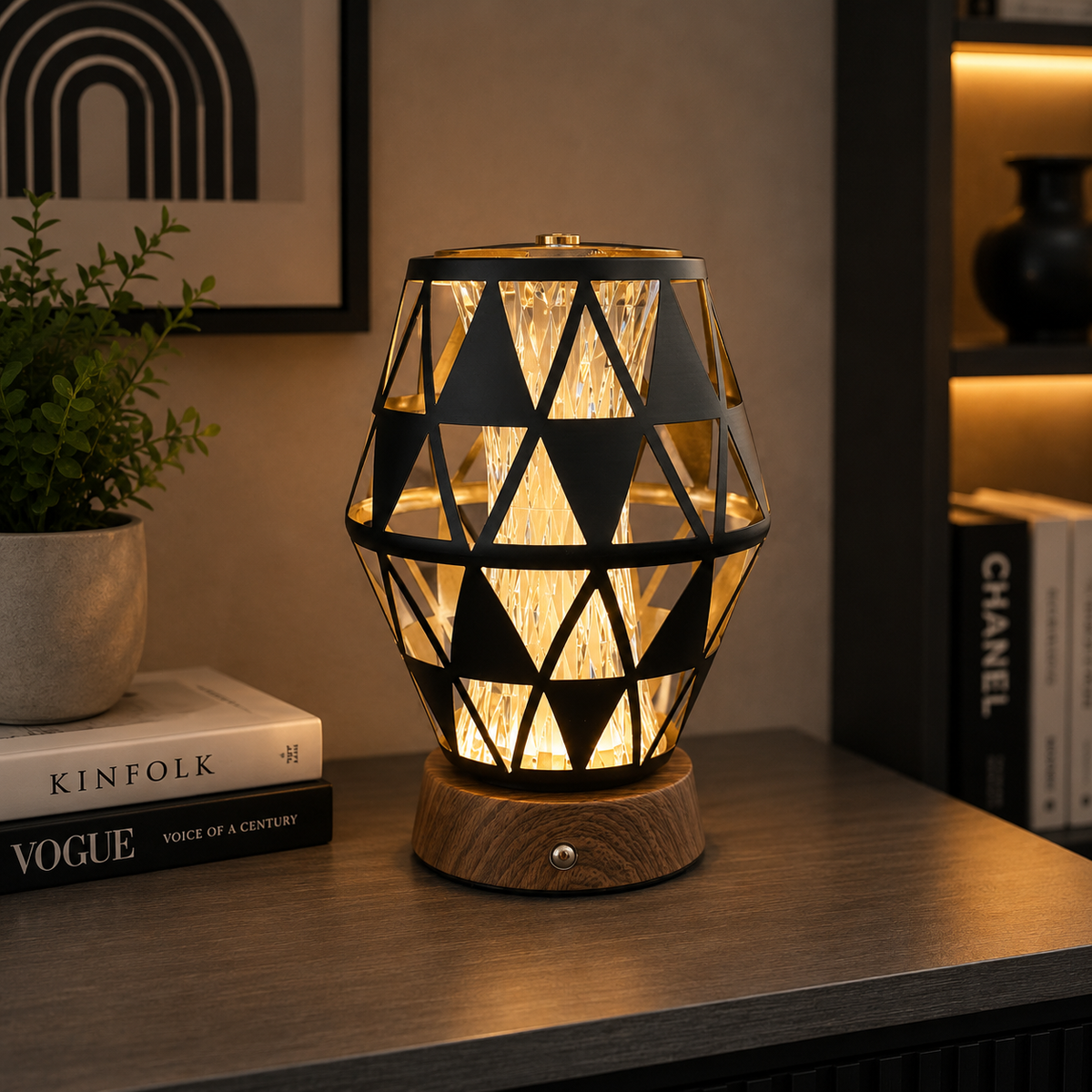 Geometric Crystal Glow Table Lamp