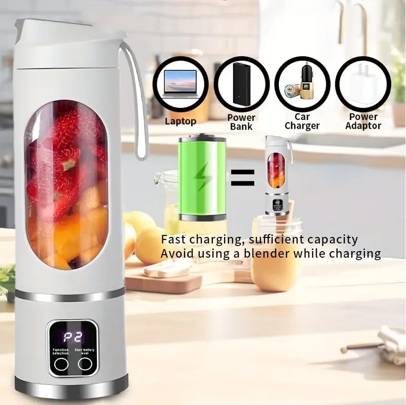 Portable Rechargeable Blender Bottle – USB Juicer for Smoothies, Protein Shakes & Juices