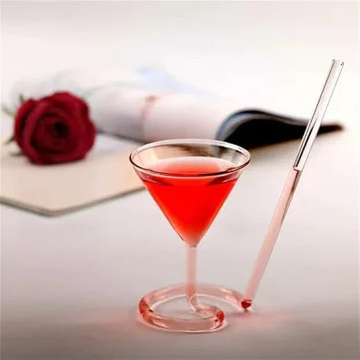 Spiral Straw Cocktail Glass – Stylish Drinking Glass