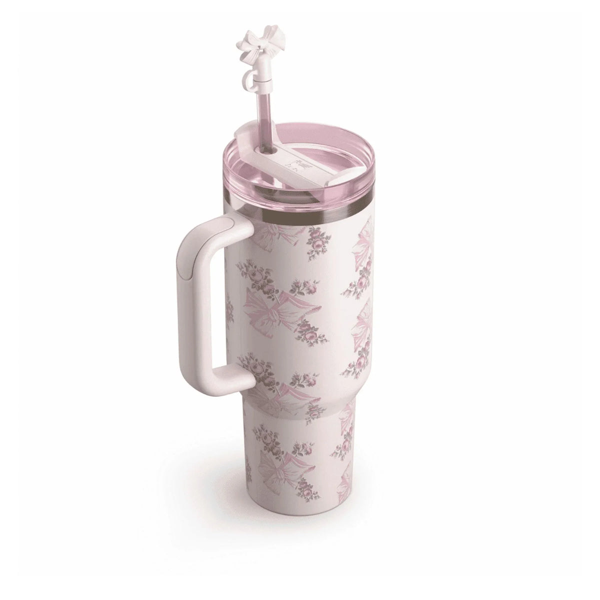 The Stanley X LoveShackFancy Holiday Quencher | 40 OZ - Rosa Beaux Pink - Gift Box