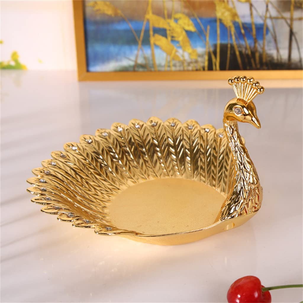 Golden Fruit Basket Bird Embossed Metal Fruit Basket