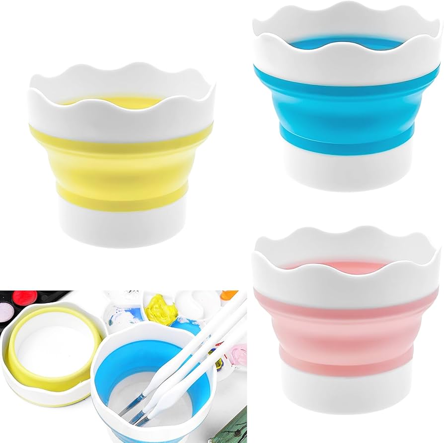 Silicone Brush Washing Bucket, Foldable Paint Brush Washer, Portable Art Brush Holder
