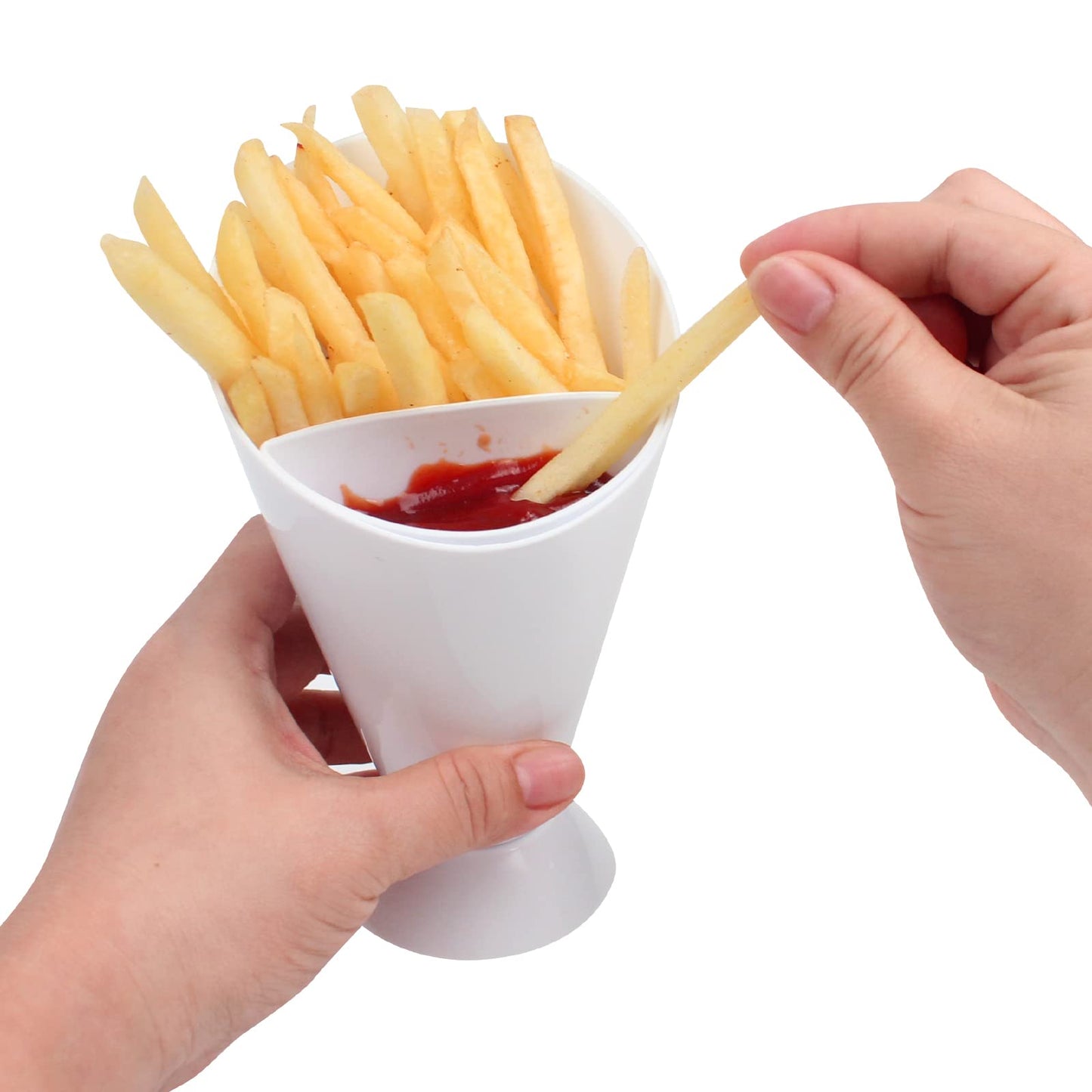 French Fry Holder With Dipping Sauce Cup