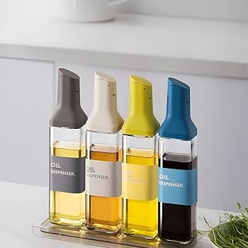 500ml Oil Dispenser Bottle – Leak-Proof Glass with Auto-Flip Cap