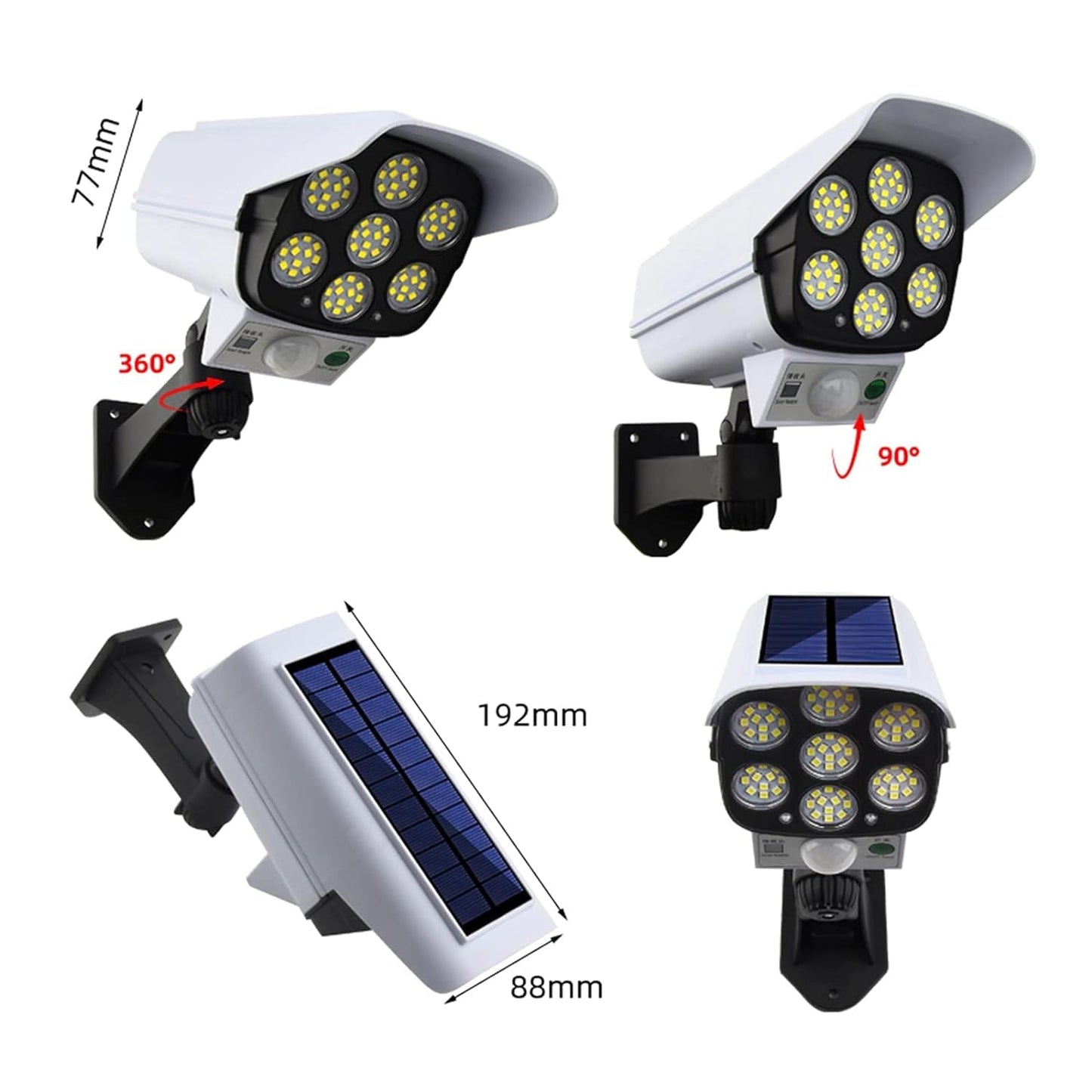 Solar Motion Sensor Security Light (Camera Style, Waterproof)