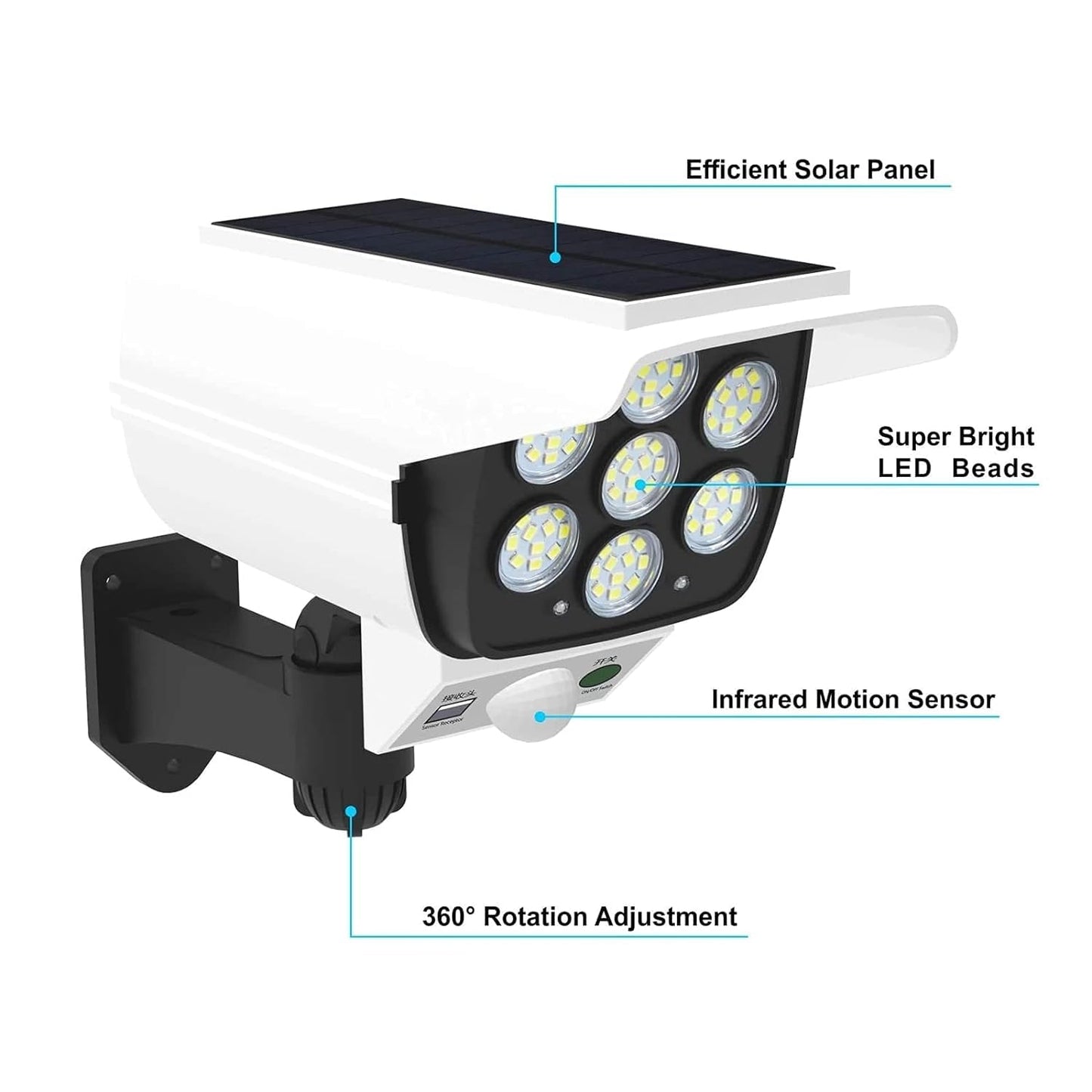 Solar Motion Sensor Security Light (Camera Style, Waterproof)