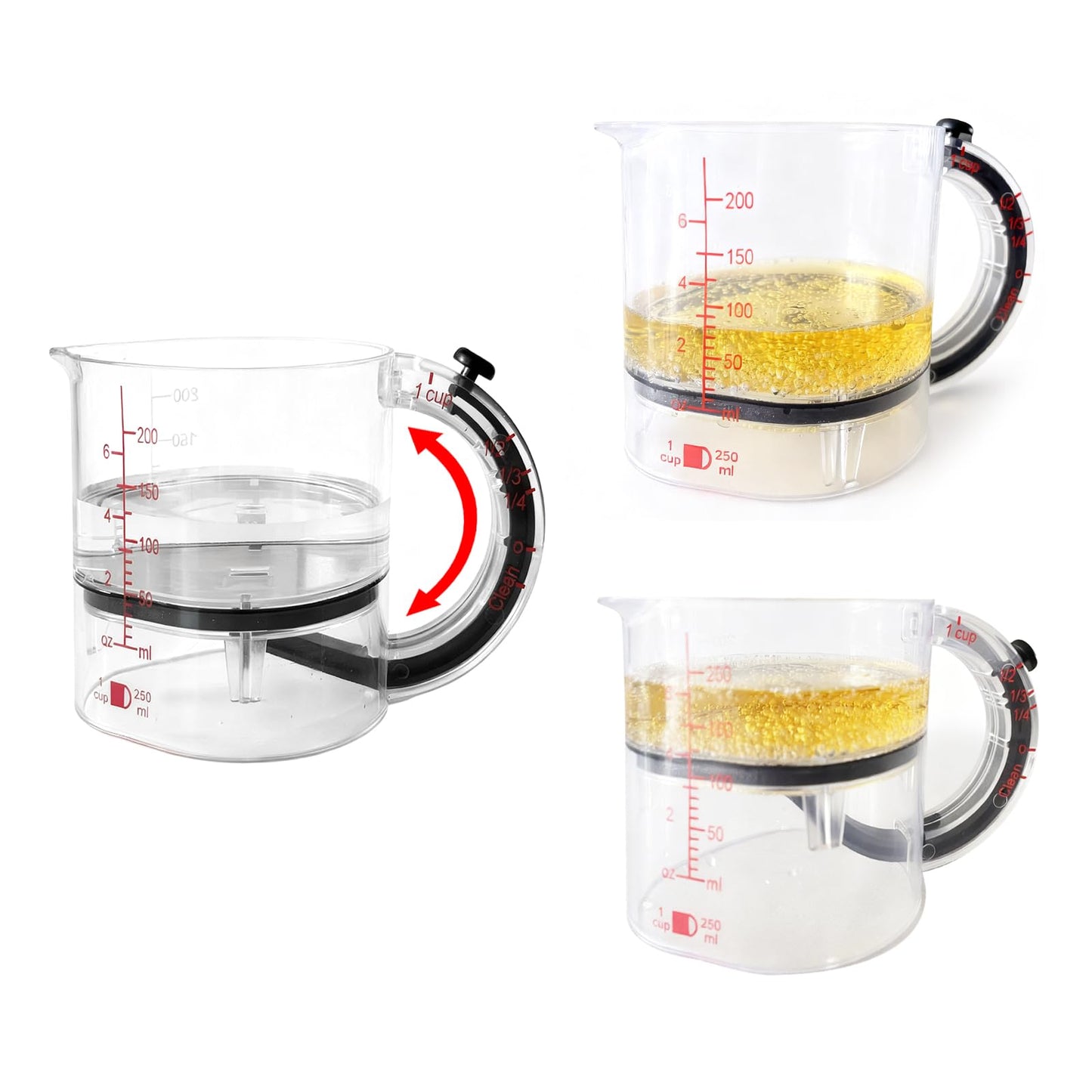 4 in 1 Adjustable Measuring Cup, Multifunctional Kitchen Measuring Cup, Space Saving Measuring Cup