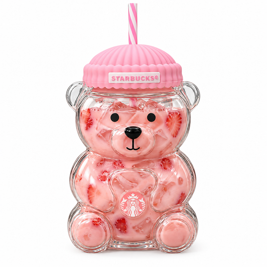 Starbucks Bearista Glass Cold Cup - 20oz | Pink
