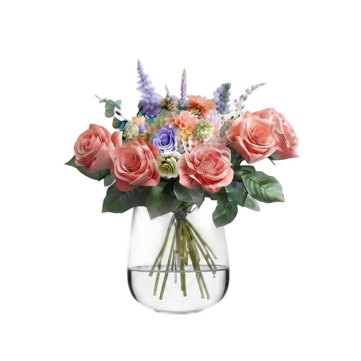 Premium Glass Decorative Vase – 28cm | Elegant Flower Vase