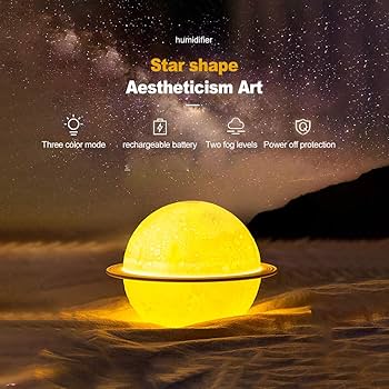 2 in1 Moon Planet Night Light  Air Humidifier