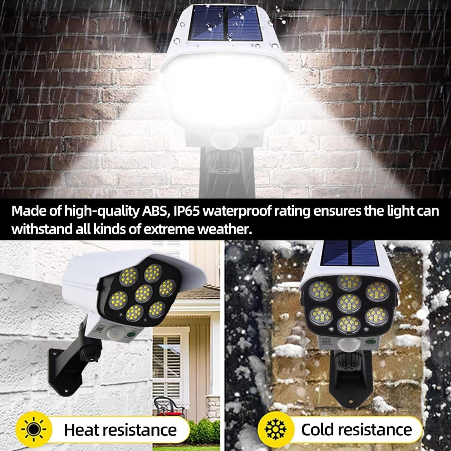 Solar Motion Sensor Security Light (Camera Style, Waterproof)