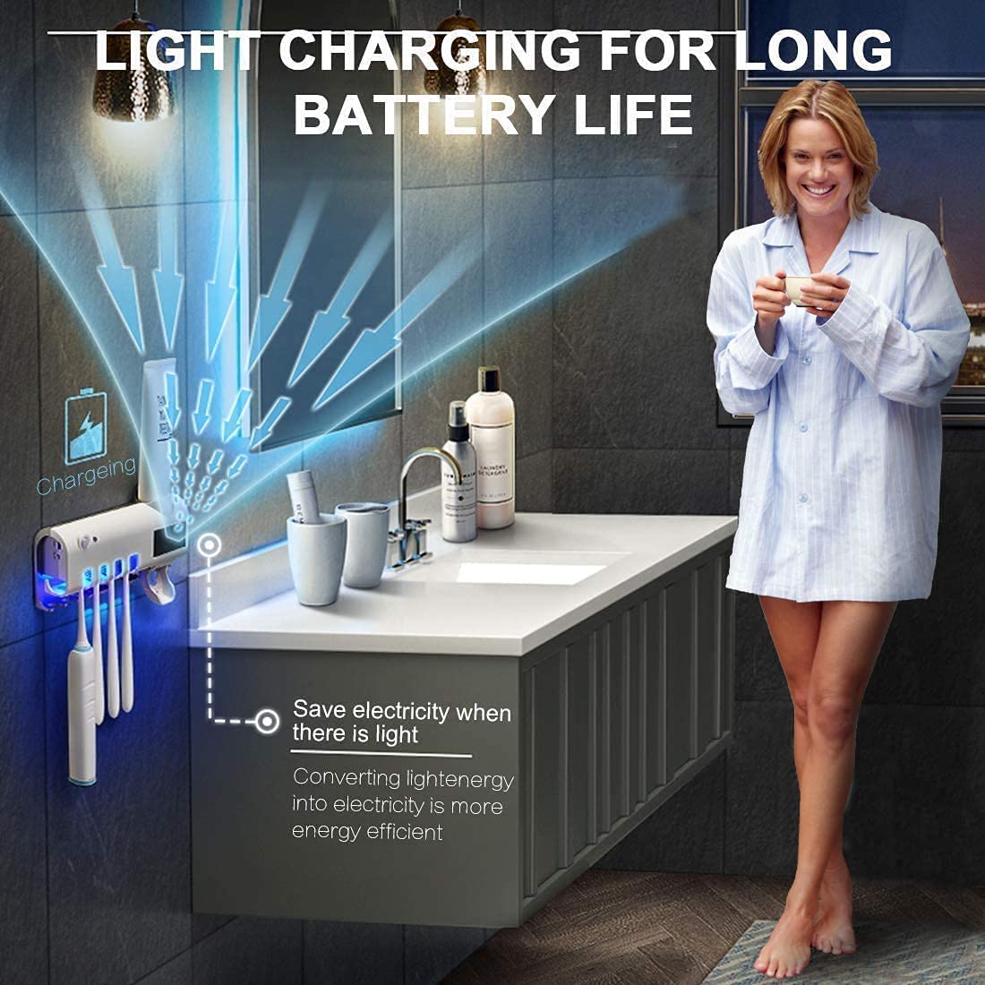 UV Toothbrush Sanitizer Holder/Toothbrush Holder