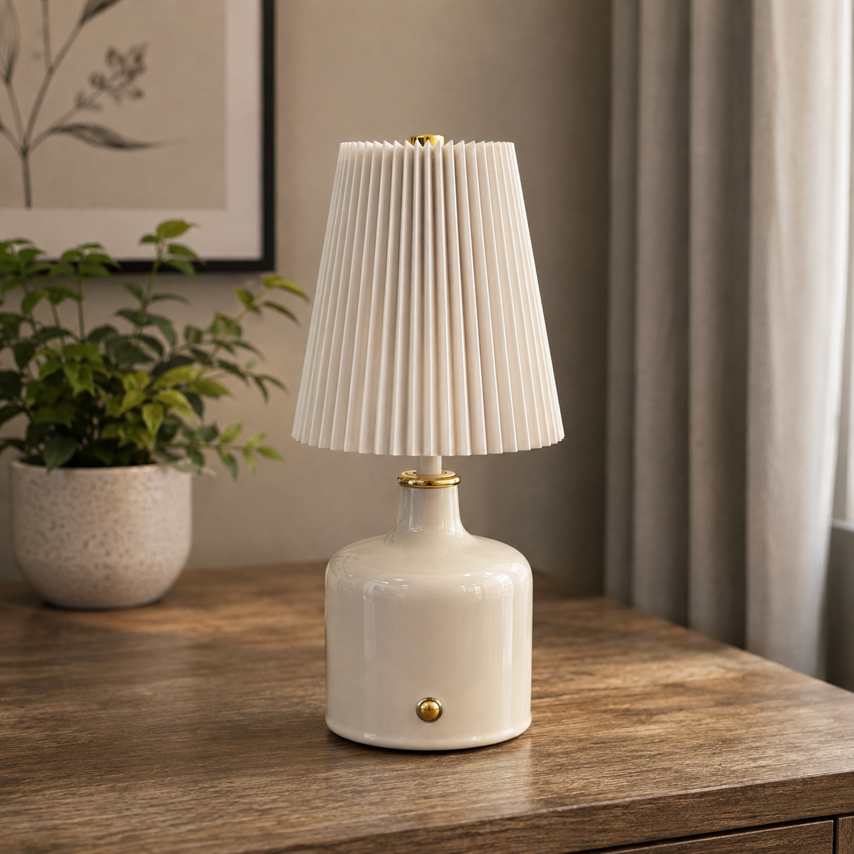 Aurora Pleated Ceramic Table Lamp