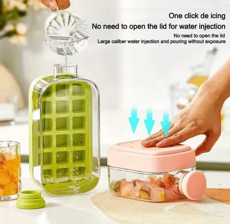 Ice Cube Maker Bottle – Portable 2-in-1 Ice Tray & Water Bottle