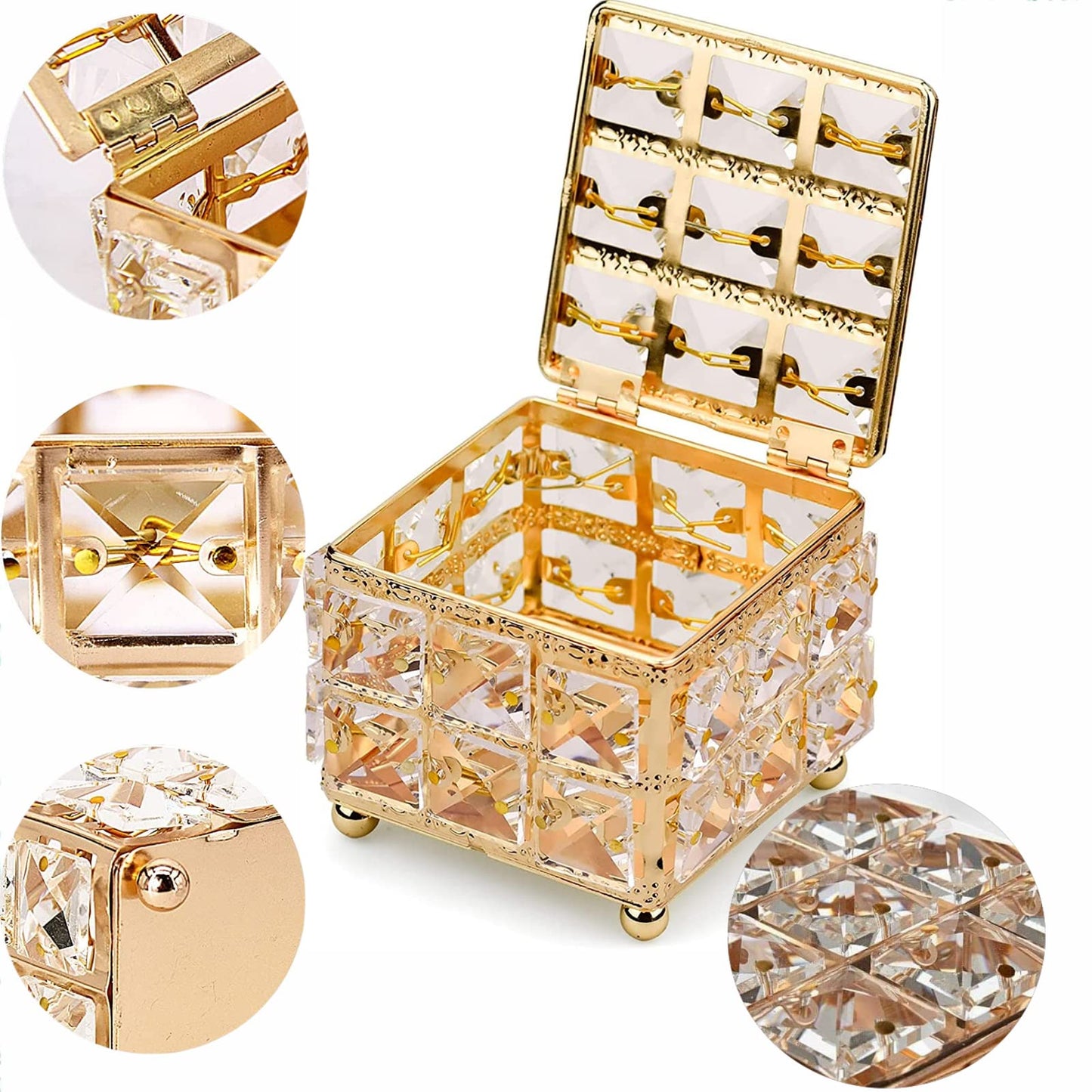 Crystal Makeup Box With Lid