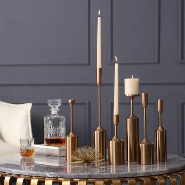 Set of 6 Metal Decorative Candle Holders
