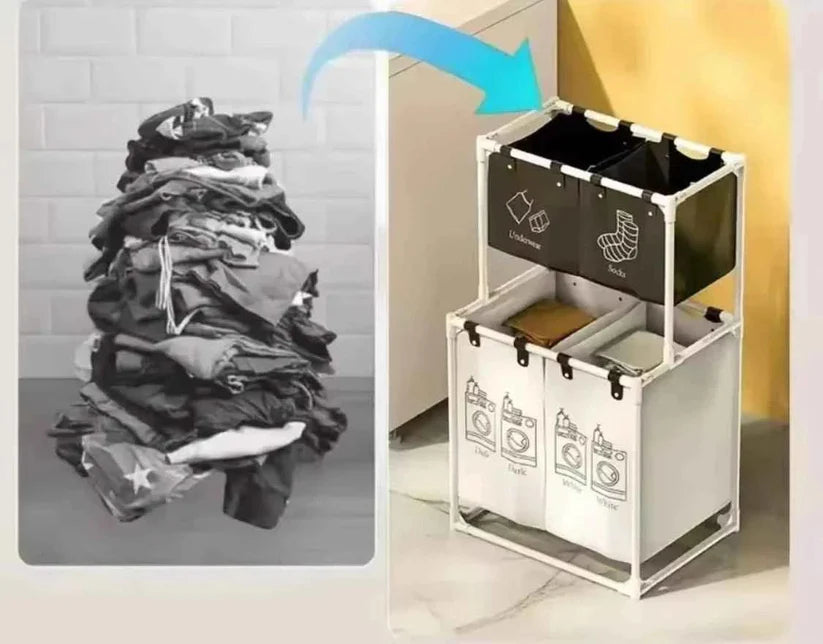 Large Capacity Clothes Hamper for Efficient Multi-Layer Laundry Organization