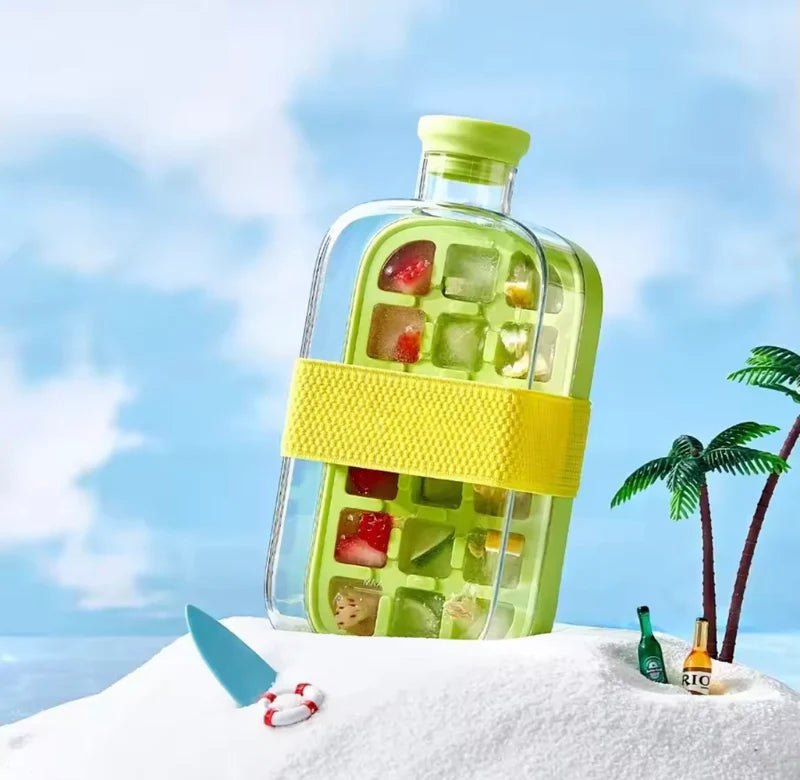 Ice Cube Maker Bottle – Portable 2-in-1 Ice Tray & Water Bottle