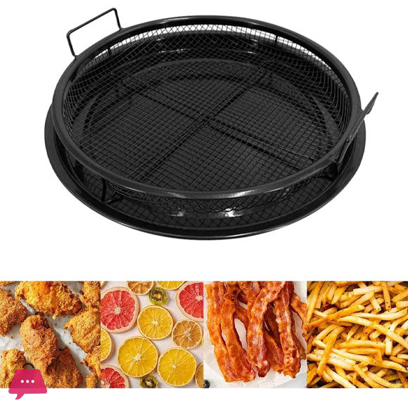 2 Piece Stainless Steel Round Shape Air Fryer Tray for Oven