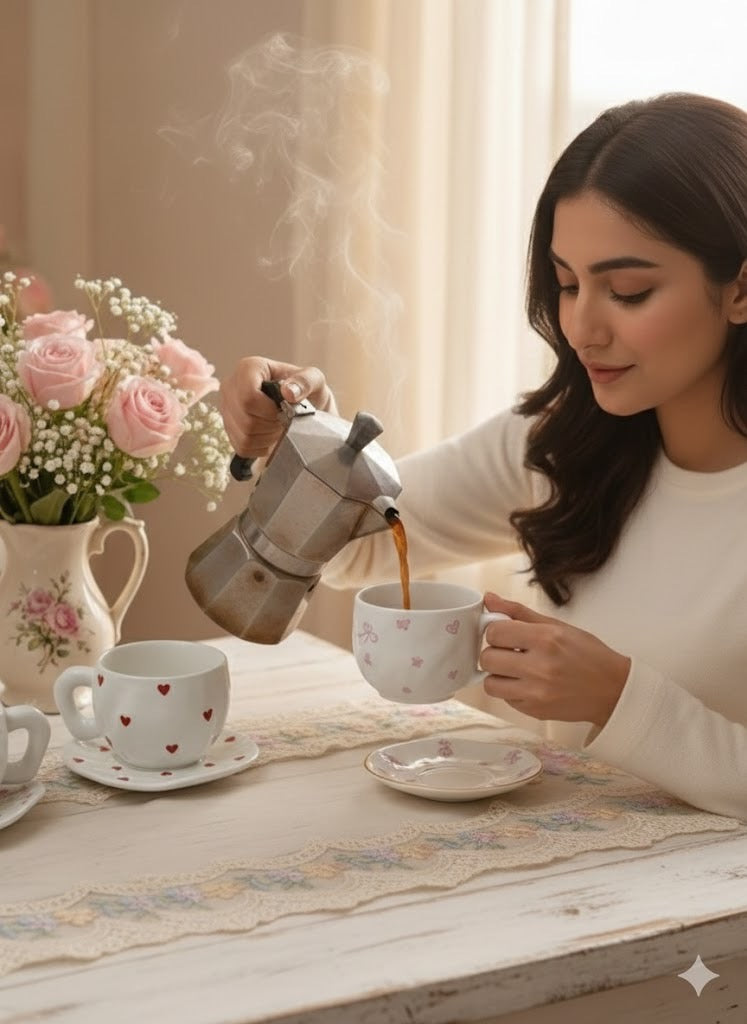 Ceramic cup saucer set