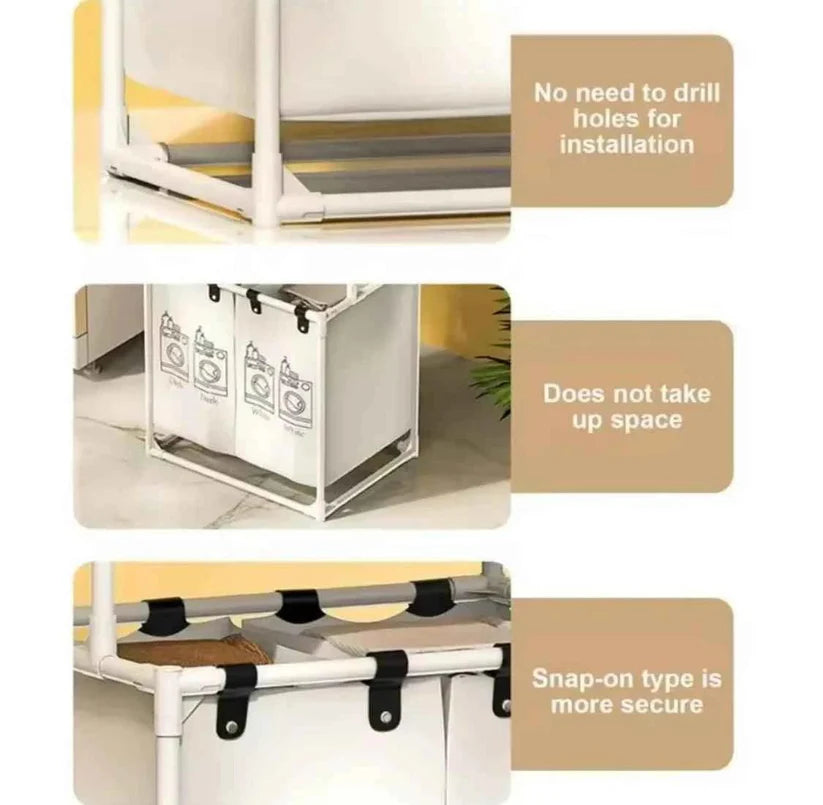 Large Capacity Clothes Hamper for Efficient Multi-Layer Laundry Organization