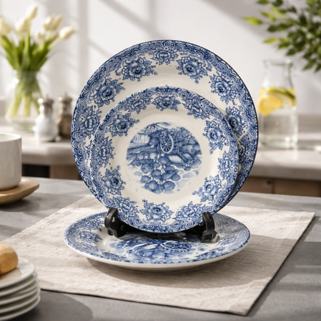 Claytan Water Wheel Blue 18 Pcs Plate Set