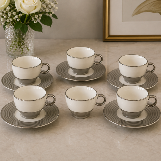 Brilliant Elegant 6-Piece 200cc Cup & Saucer Set