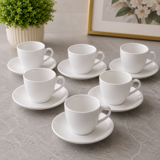 Brilliant 6-Piece Ceramic Cup & Saucer Set