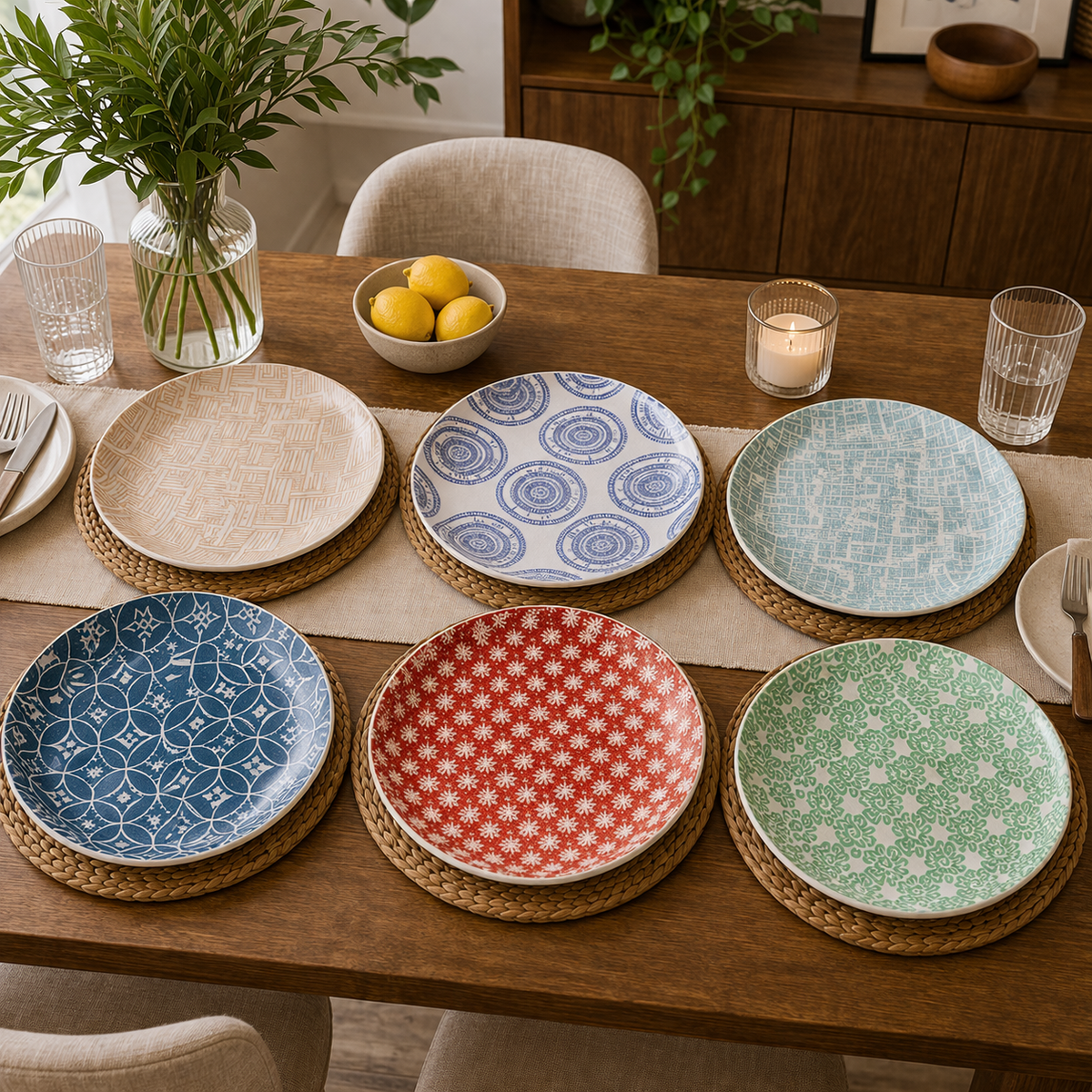 Danny Home Premium 10.5" Porcelain Dinner Plate – Elegant Pattern Series