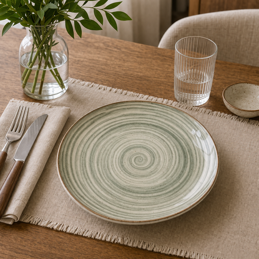 Danny Home Premium 10.5" Flat Porcelain Plate – Classic Minimal Series
