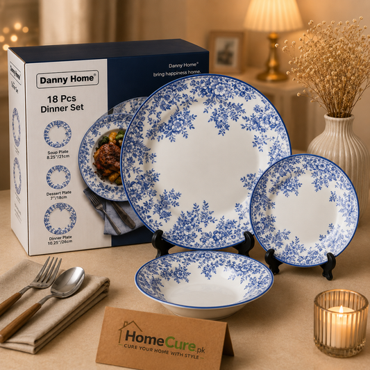 Danny Home 18 Pcs Blue Blossom Dinner Set