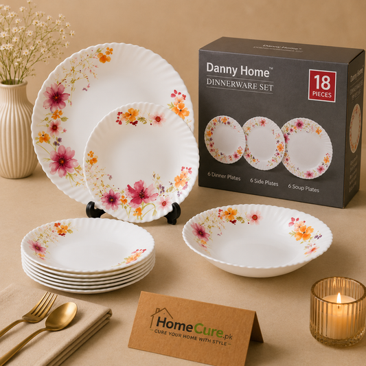 Danny Home 18 Pcs Floral Dinnerware Set