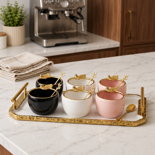 Luxury Ceramic Set with Serving Tray