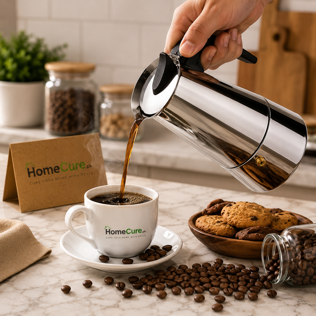 Premium Stainless Steel Moka Pot – Stovetop Espresso Coffee Maker