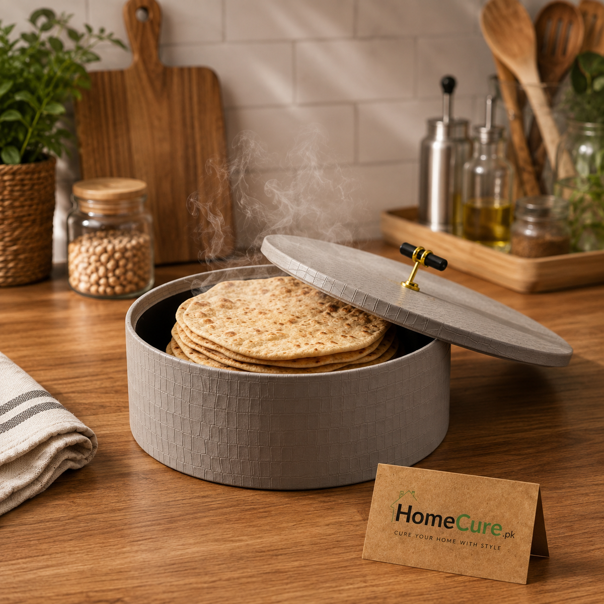 Luxury Crocodile Texture Hot Pot – Insulated Roti & Food Serving Casserole