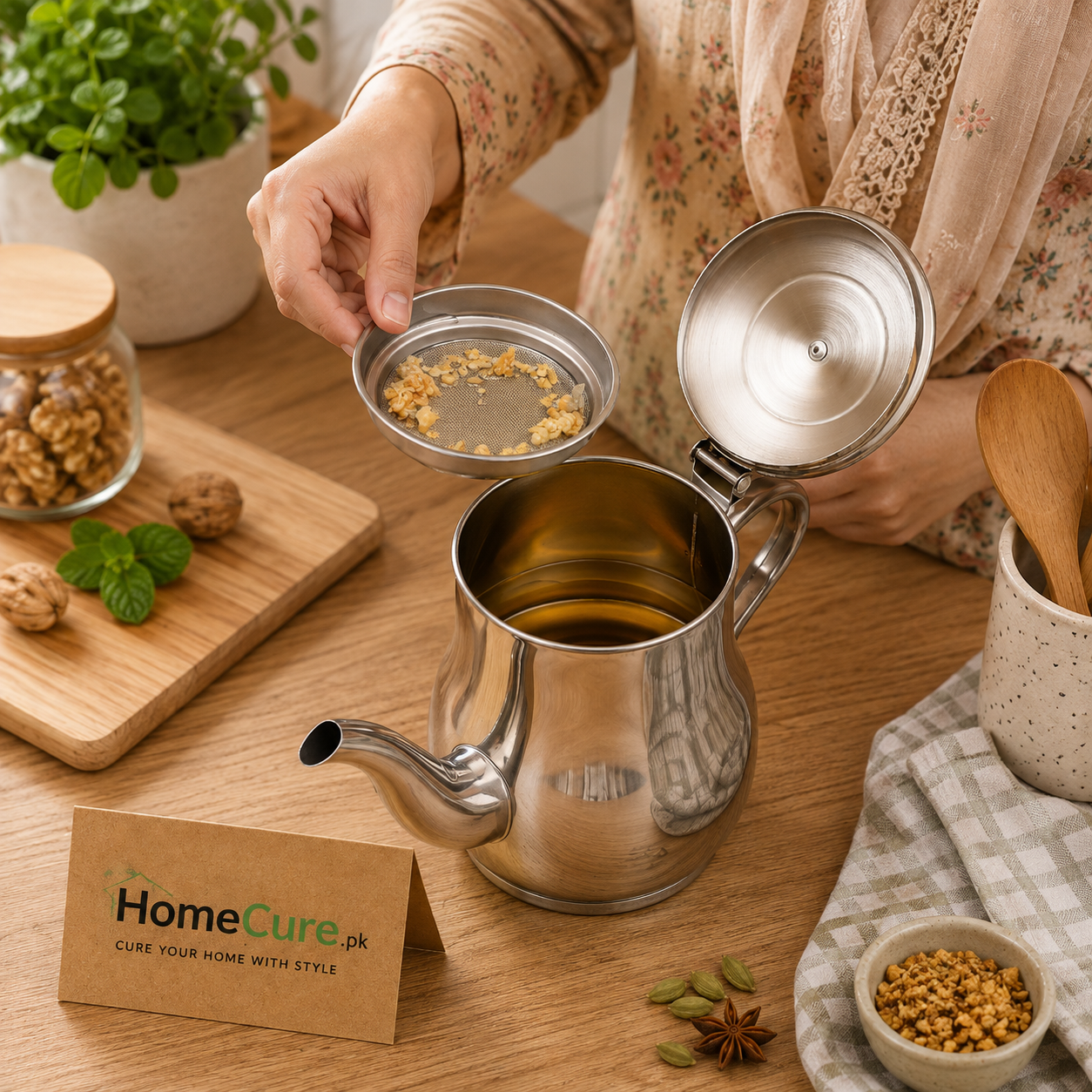 Stainless Steel Oil Filter Pot with Fine Mesh Strainer & Lid | Kitchen Oil Storage Container